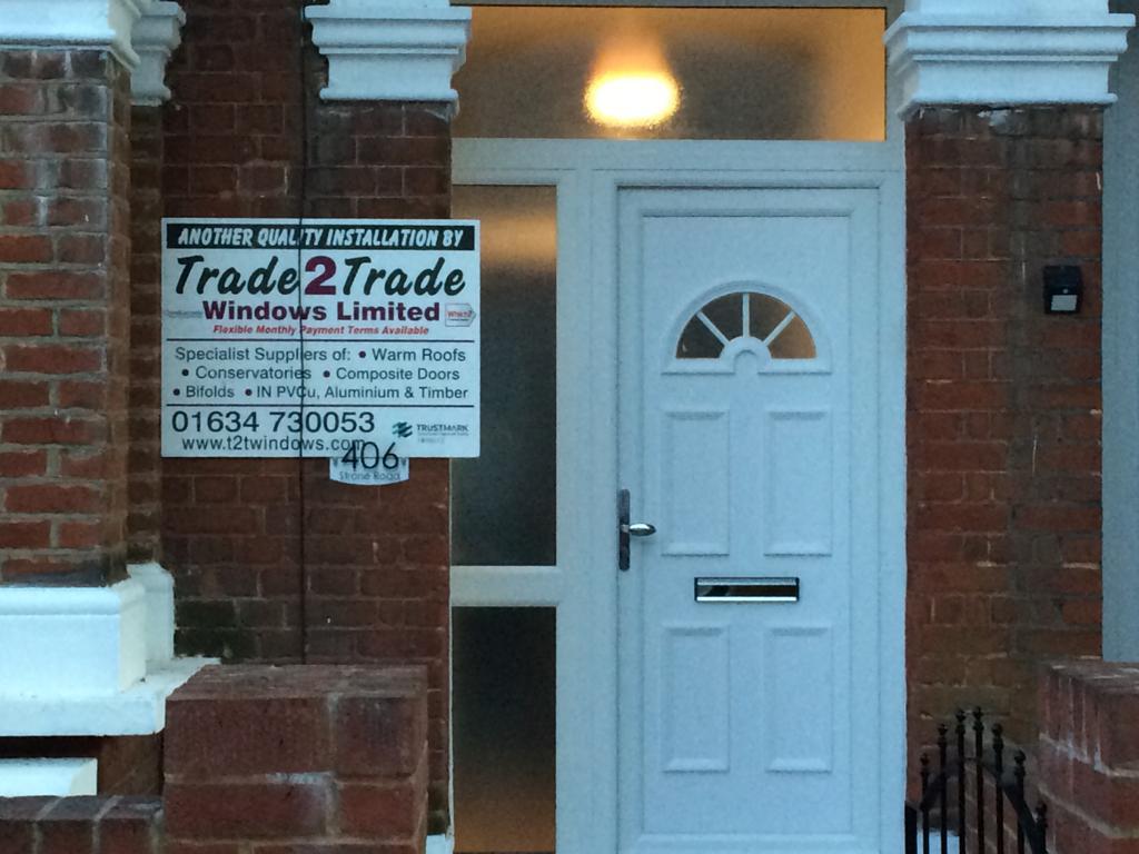 white upvc front door in east london